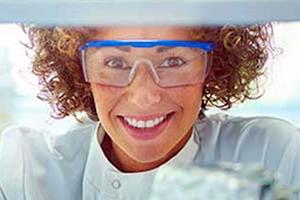 woman in lab