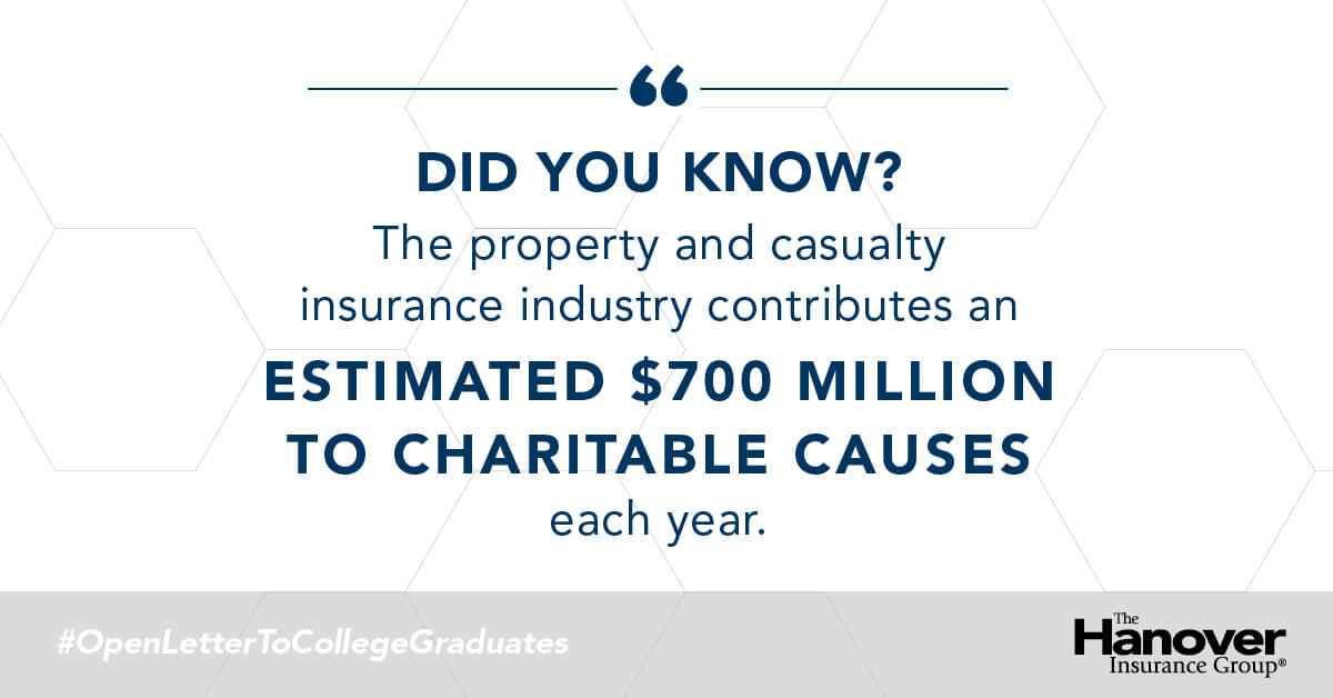 property and casualty insurance industry donates to charity