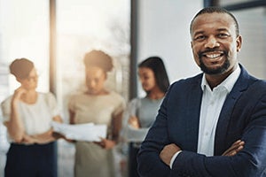 Businessman smiling 