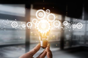 lightbulb with gears
