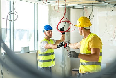 Overhead view of a bulldozer on a job site 