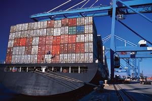 Close up of cargo ship