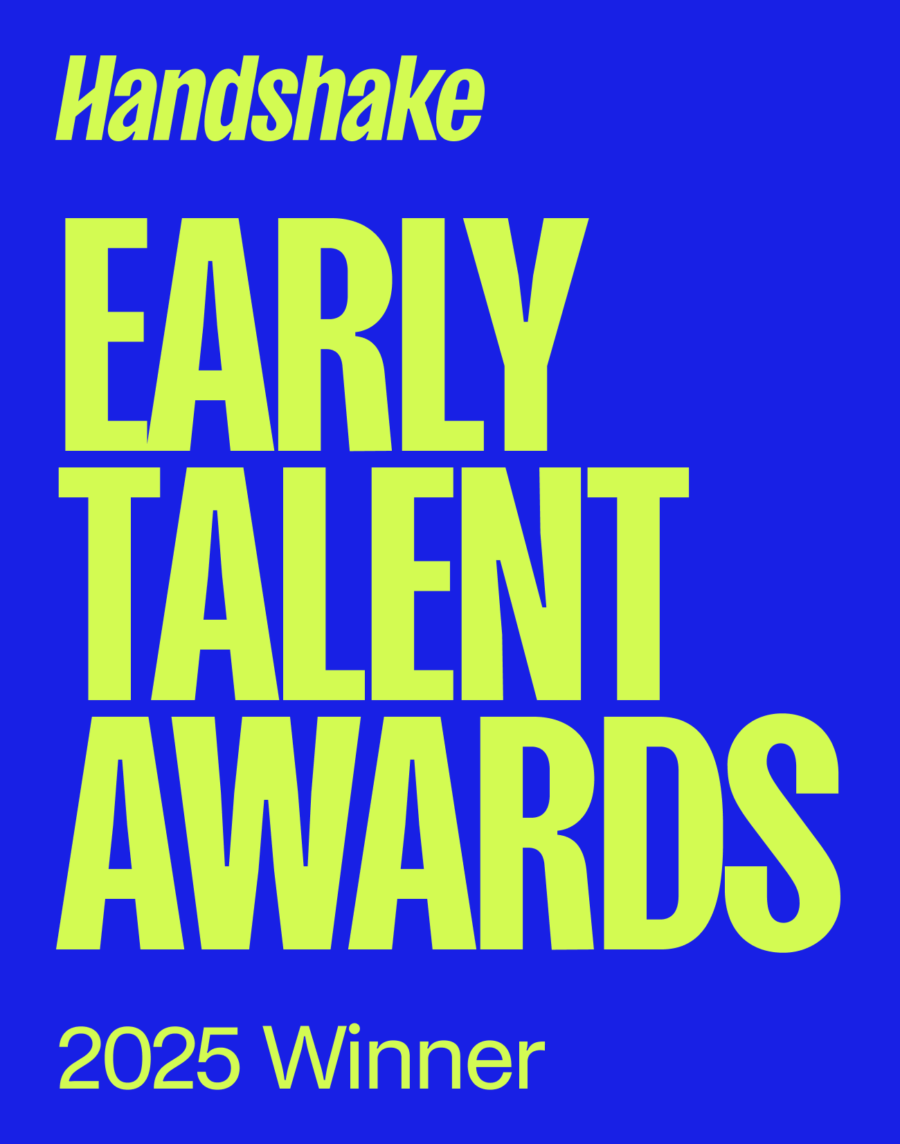 Handshake Early Talent Award Winner
