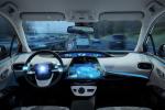 Cockpit of car showing technology safety features