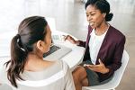 two women having a meeting 