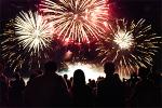 Crowd watching fireworks