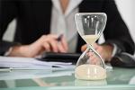 Hour glass on an office table