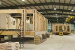 modular buildings in a warehouse