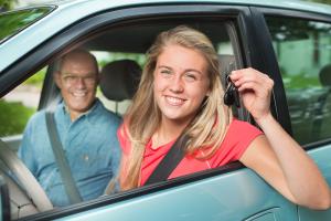 Teen driver with parent.