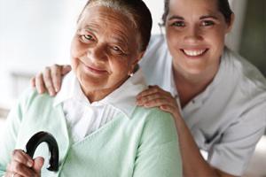 old woman and nurse