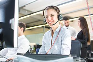 customer service representative smiling