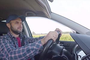 Man driving a car