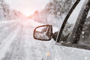 car driving in snow